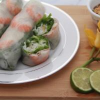 Shrimp Spring Rolls/Gỏi cuốn tôm · Lettuce, vermicelli, bean sprouts, mint and shrimp
