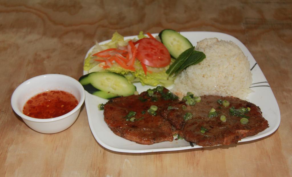 #73 Grilled Pork Chop with Steamed Rice · 
