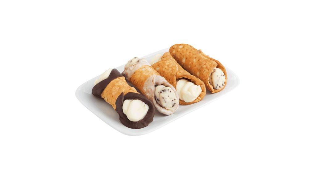 Cannoli · Tube-shaped shells of fried Italian pastry dough, filled with a sweet, creamy filling.