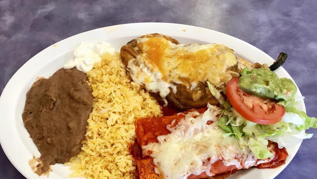 Chile Relleno · Regular. One chile with cheese covered with eggs.