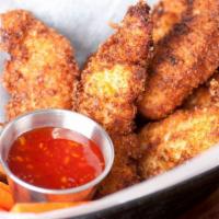 Crispy Chicken Tenders with Sweet & Sour Sauce · Customer's choice of Delicious fried Crispy Chicken Tenders, served on a bed of golden crisp...