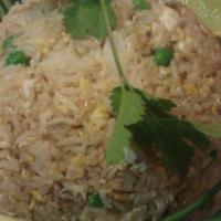 Fresh Dungeness Crab Fried Rice · Dinner: Fresh Dungeness Crab Body Meat gently stir-fried in Shallot Oil creating an irresist...