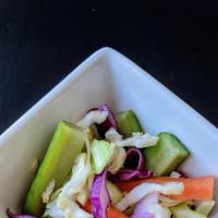 Pickled veggies · Cultured veggies for the extra gut healing boost. Crunchy, acidic goodness!