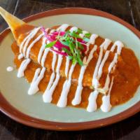 Tamales · Braised chicken | mole amarillo | roasted peppers | queso Oaxaca | pickled red onion | cilan...