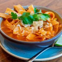 Tortilla Soup · Pulled chicken | winter vegetables | avocado | queso Cotija | tortilla ribbons