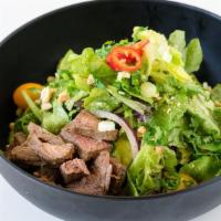 Thai Girl Salad · Hot & spicy.  Butter Lettuce,  Spring Mix,  Chilly Cilantro Dressing Diced Tomato,  Red Onio...