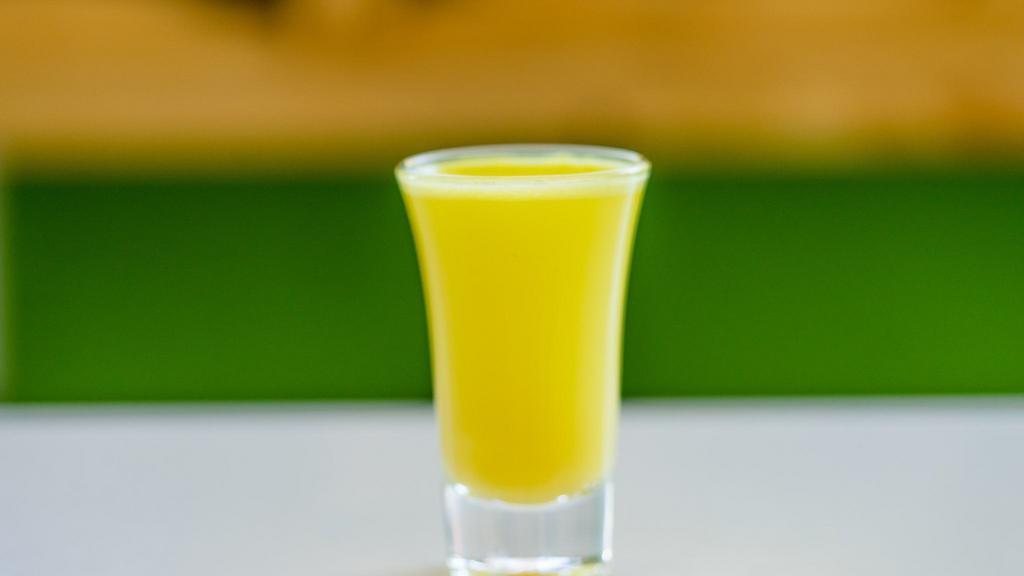 Ginger Shots · Pure ginger juice with lemon.