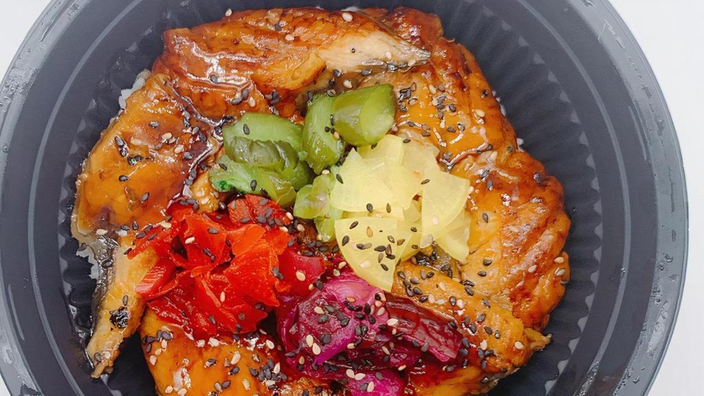 Unagi Don · eel over steam rice + japanese pickle + unagi sauce