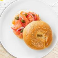 Loxury Bagel · Get a wholesome toasted bagel and lox with our special cream cheese!