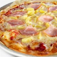 Hawaiian Pizza · Original Thin Crust, Olive Oil, House-made Red Sauce, Mozzarella, Pineapple, and Canadian Ba...