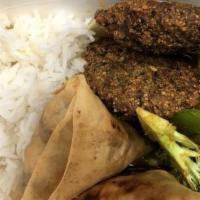 Falafel Samosa · House made, a savory fried crispy pastry filled with spiced potatoes, onions, peas, and lent...
