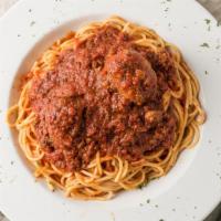 Bolognese Meat Ragu · Choose from: Spaghetti, Rigatoni, Angel Hair, Linguine, Fettuccine, Ravioli, Tortellini, Gno...