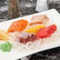 Sashimi Medium (12pcs) · tuna, salmon, hamachi and albacore.