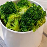 Steamed Broccoli · Broccoli florets, steamed to perfection, tossed with salt and pepper.