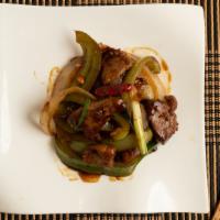 Mongolian Beef · Green bell pepper, onion, jalapeno and beef (Spicy)