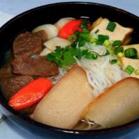 Pho · Gluten-free option available. House special. Traditional Aulacese rice noodle soup with orga...