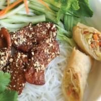 N10. Vermicelli Noodle & Spring Roll · Rice noodle, soy protein, organic tofu, organic carrot, lettuce, pickle,  bean sprouts, mint...