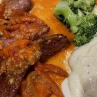 Salsiccia Alla Peperonata.. · Molinari sausage / roasted bell peppers / garlic / tomtato sauce.