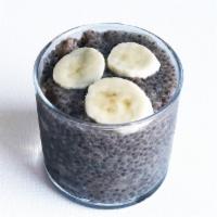 Banana Chia Pudding · Chia seeds soaked overnight in dairy-free milk and sweetened with raw cane sugar. (Gluten-fr...