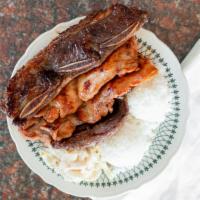 C 4. Honolulu BBQ Mix · BBQ chicken, BBQ beef, BBQ short ribs.