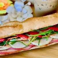 SANDWICH : Ham and Steamed Sliced Pork Sandwich · Ham and Steamed Sliced Pork with Butter  , Pate , Lecture 🥬 , Cucumber , House Pickles  🥕 ...