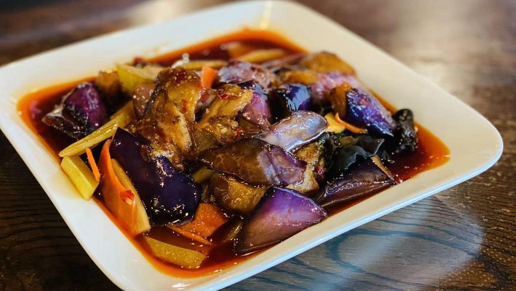 Chinese Eggplant In Garlic Sauce · Spicy.