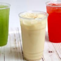 Aguas Frescas · Home made  fruit waters, Horchata (Rice) or Sandia (Watermelon) Pepino (cucumber)