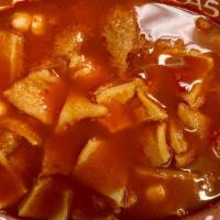 Menudo Soup · Traditional Mexican beef tripe soup served with corn or flour tortillas.