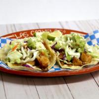 2 Fish Taco · Flour tortillas, grilled bell pepper, lettuce, guacamole, and cheese