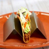 Crispy Taco a La Carte · Ground beef or chicken, lettuce and cheese.