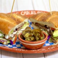 Torta Mexicana a La Carte · Mexican Bolillo Sandwich roll with mayonnaise, avocado, tomato, onion and lettuce. choice of...