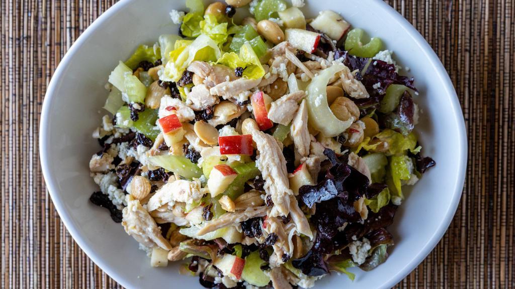 House-Smoked Chicken Salad · Almonds, Apple, Currants, Point Reyes Blue Cheese