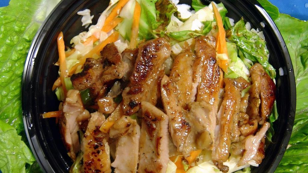 BBQ CHICKEN BOWL · Our tender grilled to perfection marinated chicken rested on top a nice bowl of rice and vegetables