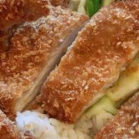 CHICKEN KATSU BOWL · Our best seller katsu chicken rested on a bowl of steamed rice and vegetables