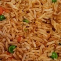 Fried Rice veg · Boiled basmati rice, peas or carrot and onion.