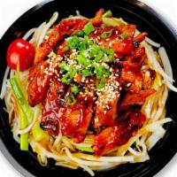 Spicy Chicken Bowl · Grilled Spicy Chicken with pan-fried vegetables over your choice of rice type (white or whit...