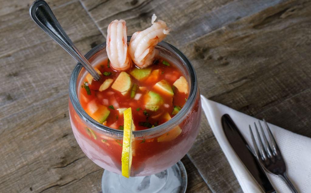 Coctel de Camaron · A shrimp cocktail with all the flavors from the Mexican coast!