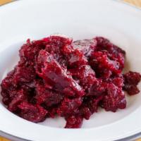 Beet Salad · Mashed roasted beets with popped mustard seeds & tarragon. VEGAN