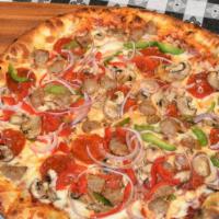 Primo Combo · Tomato sauce, mozzarella cheese blend, pepperoni, button mushrooms, red onions, bell peppers...