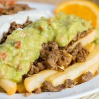Carne Asada Fries · Served with guacamole, sour cream, plenty of cheese, pico de gallo & your choice of meat.