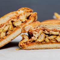 Chicken Parm Panini · Grilled chicken breast, marinara sauce, parmesan cheese, and mozzarella cheese on your choic...