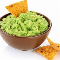 Guacamole and Chips · Fresh guacamole made with avocado, onions, cilantro, jalapeño and lime. Served with deliciou...