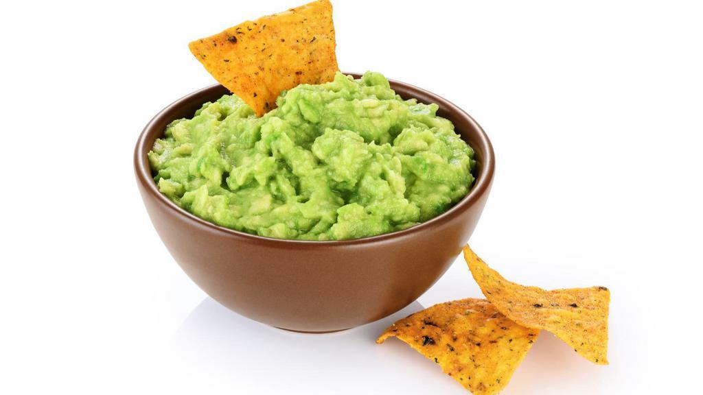 Guacamole and Chips · Fresh guacamole made with avocado, onions, cilantro, jalapeño and lime. Served with delicious chips.