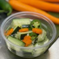 Fresh Pickled Veggies · Freshly pickled veggies with sliced Jalapeños