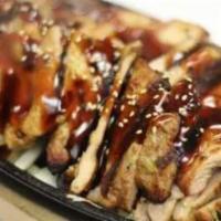 Chicken Teriyaki lunch · Charbroiled chicken in teriyaki sauce. Served with salad and rice.