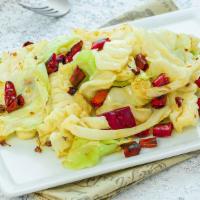 3. Stir Fried Cabbage with Chili Pepper / 炝炒包心菜 · 