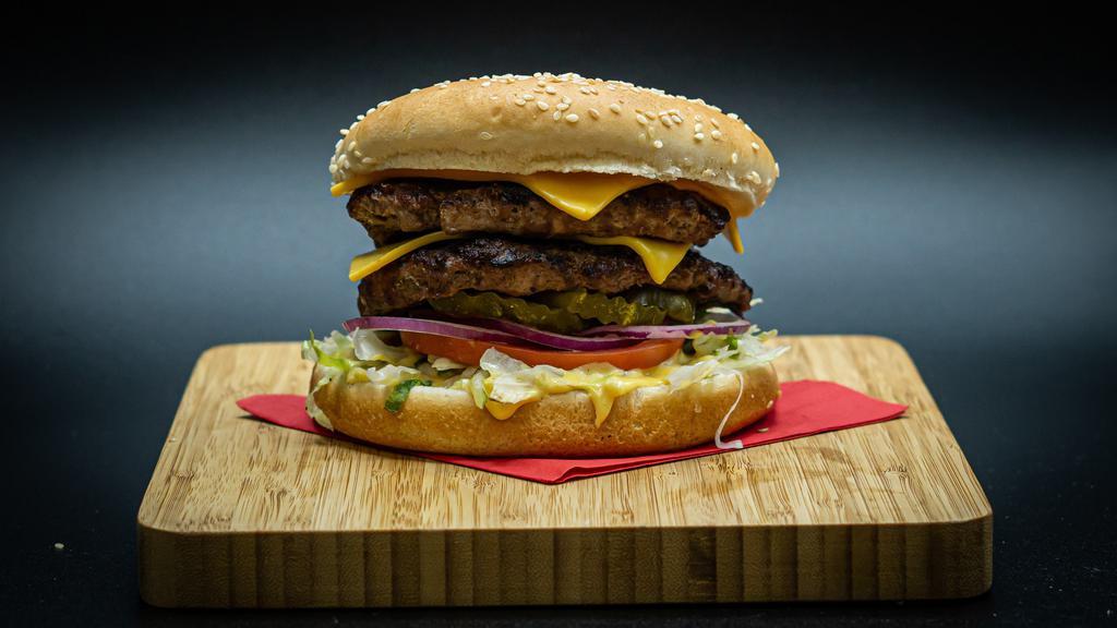 Double Cheeseburger · The Double Patty Classic with choice of American, Jack, Swiss or Cheddar.