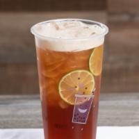 Lychee Lily (Our Top Sell) · Barista's favorite iced tea with lychee infuse and crystal boba