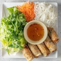 02 Imperial Rolls (5)/ Chả Giò (5) · Deep fried rolls stuffed with minced pork, chicken, carrots, taro roots & onions.