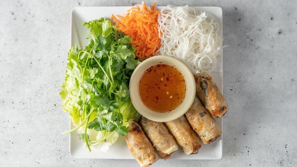02 Imperial Rolls (5)/ Chả Giò (5) · Deep fried rolls stuffed with minced pork, chicken, carrots, taro roots & onions.